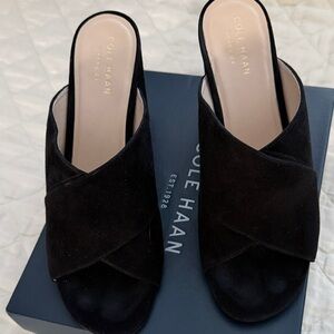 Cole Haan Women's Black Suede Mules